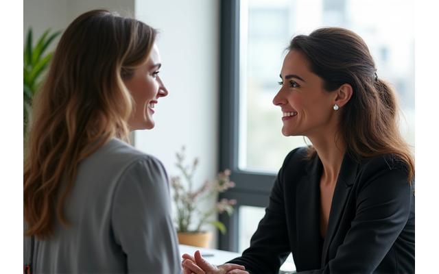 Ein inspirierendes Bild einer Coaching-Sitzung, die Vertrauen und Wachstum symbolisiert.